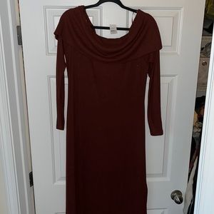 Burgundy off the shoulder dress